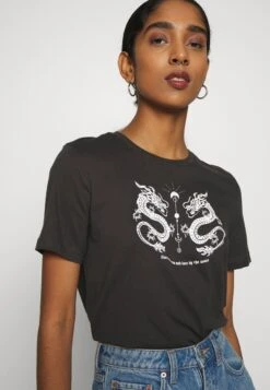 Even&Odd Hattie Mirrored Dragons Tee - T-Shirt Print - 801 - Anthracite -Mode Kleding Winkel 0bfbbb5a07384f34bb6d0611800c66fc