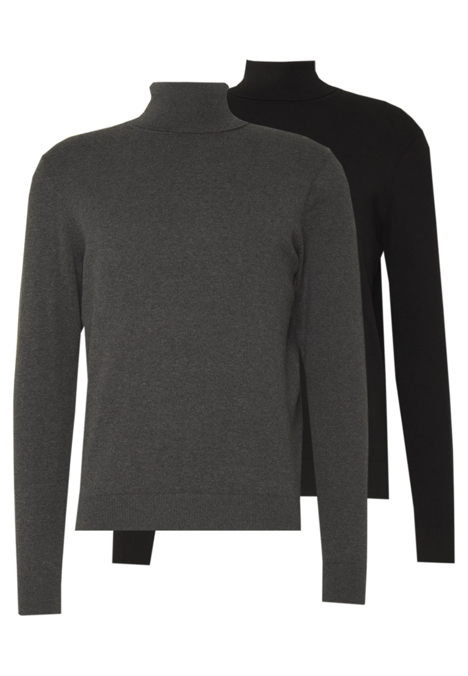 Pier One 2 Pack - Basic Turtleneck - Trui - Black/Mottled Dark Grey 1 Pier One 2 Pack - Basic Turtleneck - Trui - Black/Mottled Dark Grey