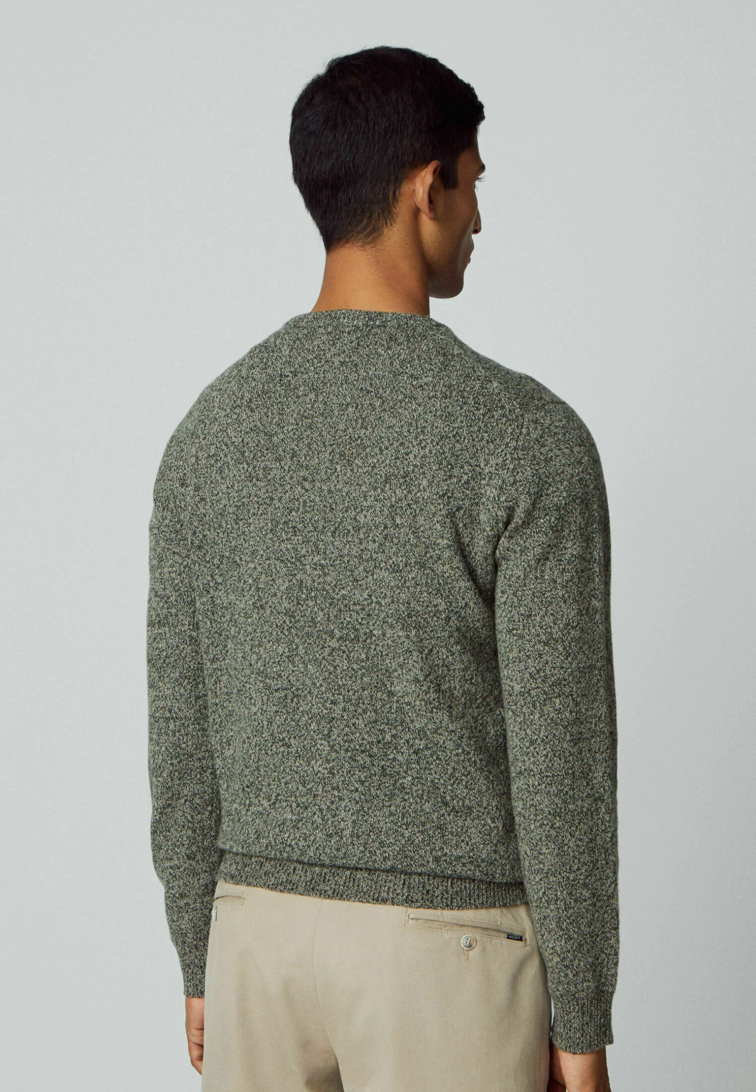 Hackett London Lw Mouline Crew - Trui - Green Taupe 3 Hackett London Lw Mouline Crew - Trui - Green Taupe - Afbeelding 3