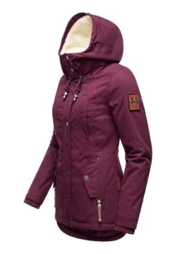 Marikoo Bikoo - Winterjas - Dark Red Melange -Mode Kleding Winkel 6872324a1d124aa089a1423c25c4f416