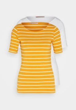 Anna Field T-Shirt Print - Dark Yellow/White -Mode Kleding Winkel 68c751402ad344f6b49518e6d25e3007