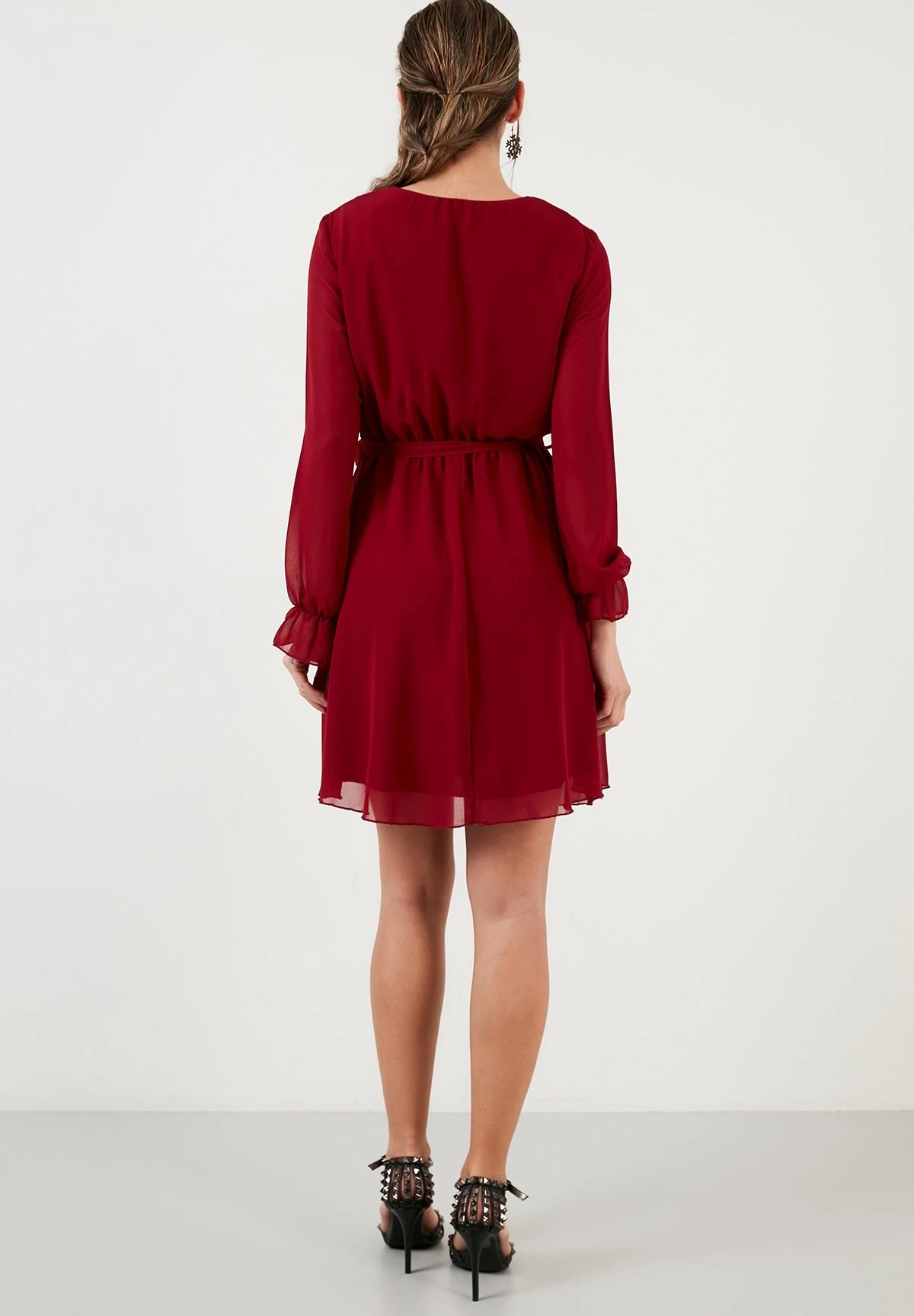 LELA Mini- Jurk - Bordeaux 5 LELA Mini- Jurk - Bordeaux - Afbeelding 5