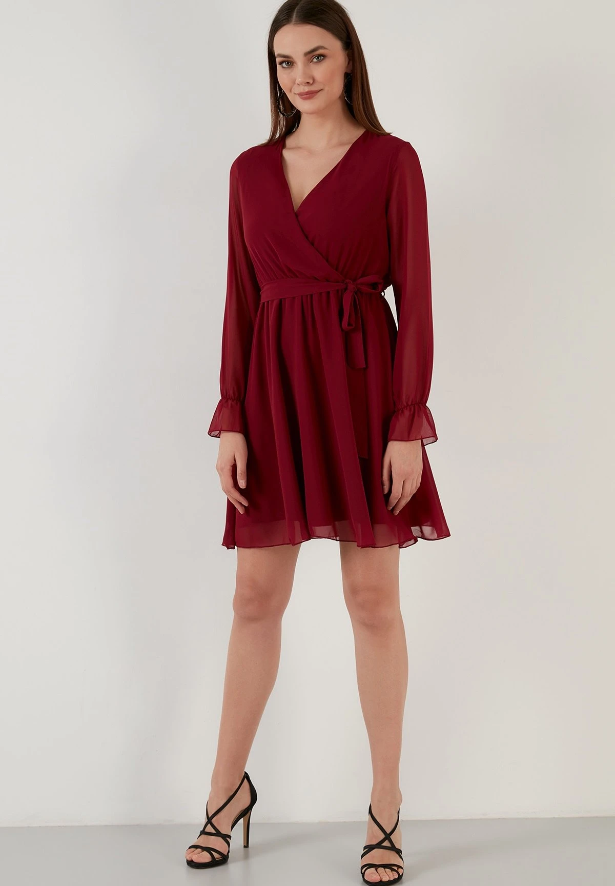 LELA Mini- Jurk - Bordeaux 2 LELA Mini- Jurk - Bordeaux - Afbeelding 2