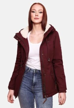 Marikoo Bikoo - Winterjas - Dark Red Melange -Mode Kleding Winkel 7ac000f941f34c2ebb8fa4563378a9c6