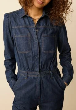 Next Button Through Boilersuit Petite - Jumpsuit - Rinse -Mode Kleding Winkel 841092942f5d44f998d65dce06a1225a