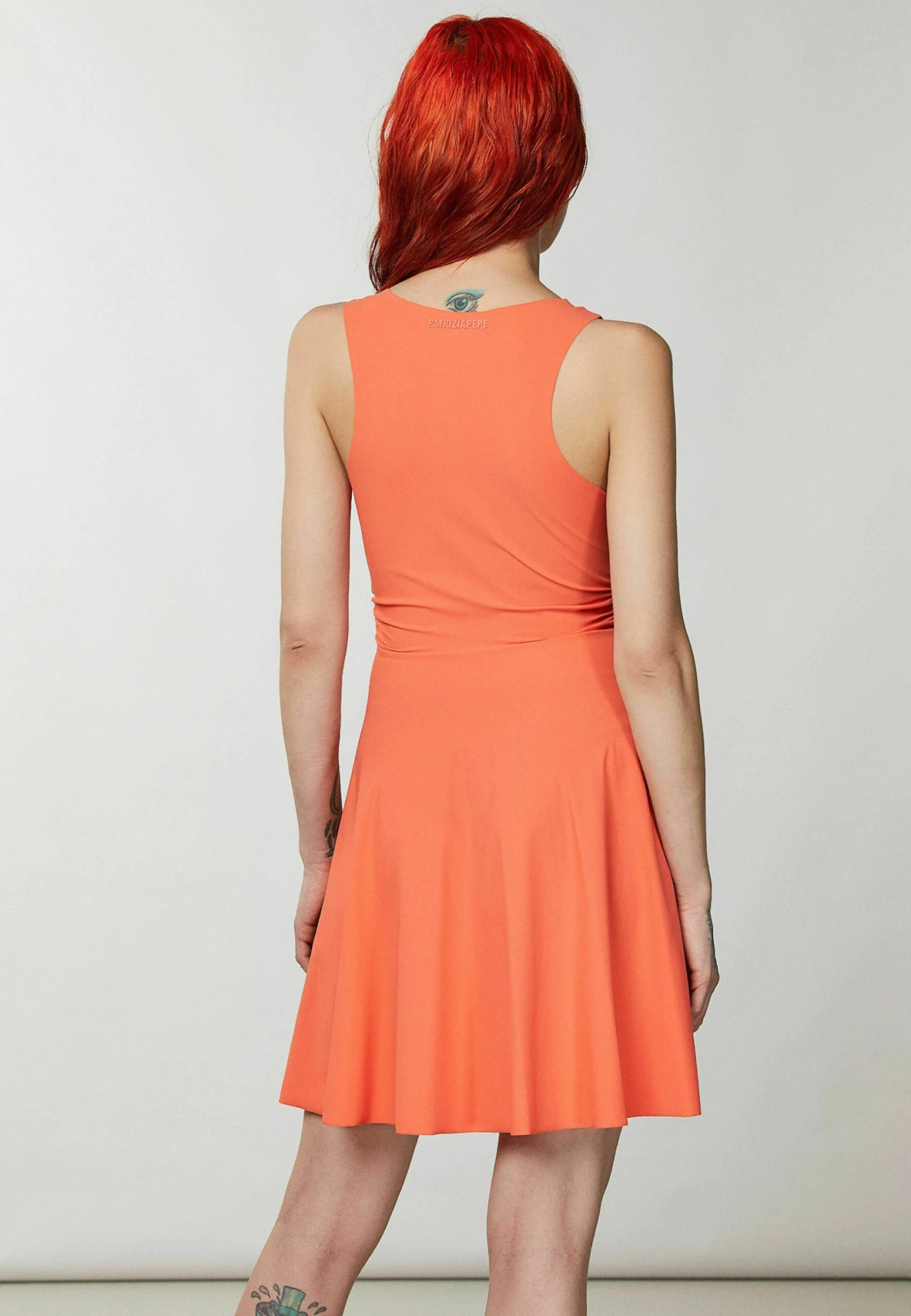 Patrizia Pepe Essential- Jurk - Intense Coral 3 Patrizia Pepe Essential- Jurk - Intense Coral - Afbeelding 3