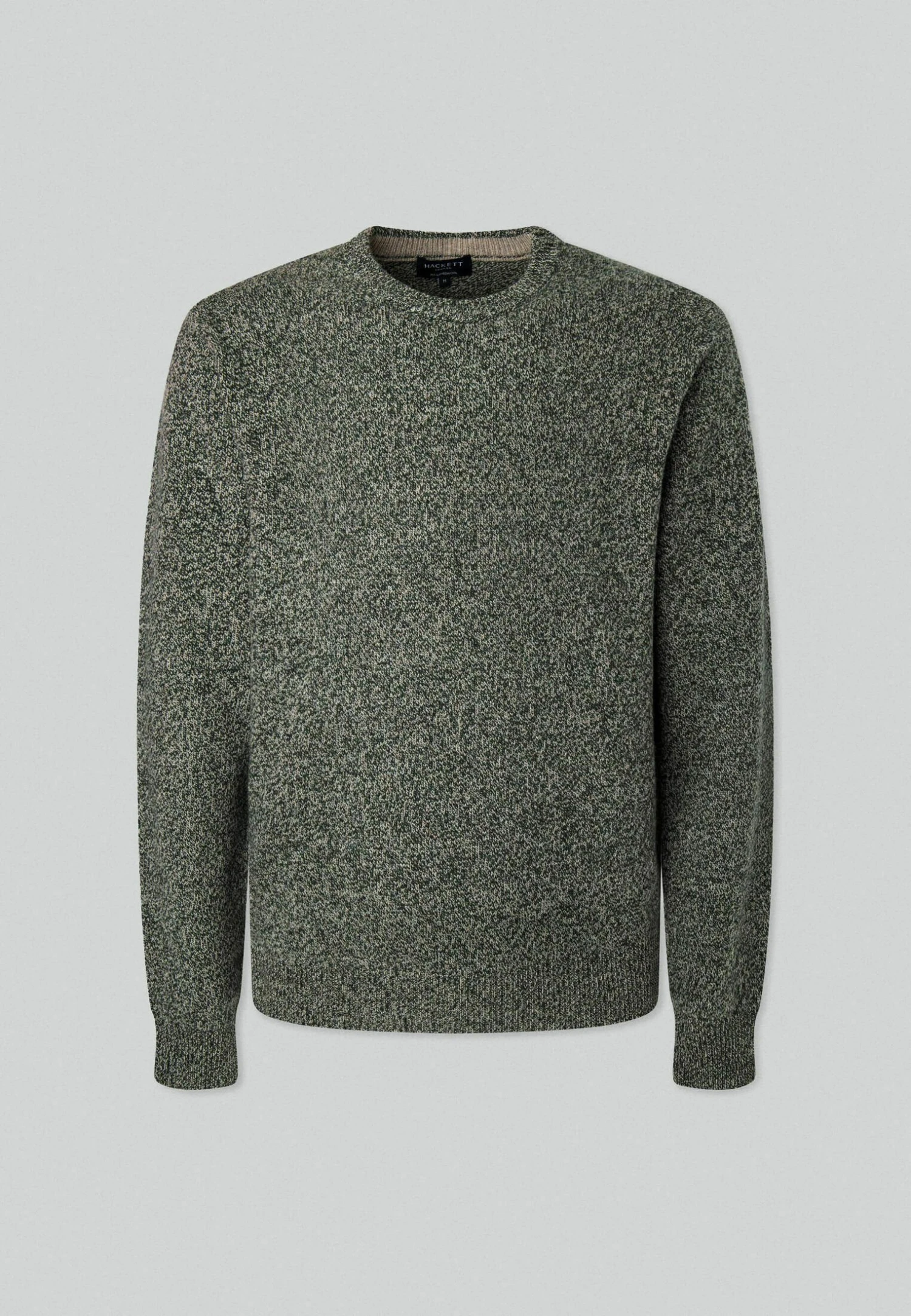 Hackett London Lw Mouline Crew - Trui - Green Taupe 8 Hackett London Lw Mouline Crew - Trui - Green Taupe - Afbeelding 8