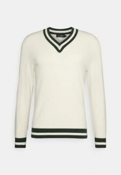 Hackett London Contrast Trim V Neck - Vest - Ecru/Green 8 Hackett London Contrast Trim V Neck - Vest - Ecru/Green -Mode Kleding Winkel 96591502fd174943a30ecf07a9160992