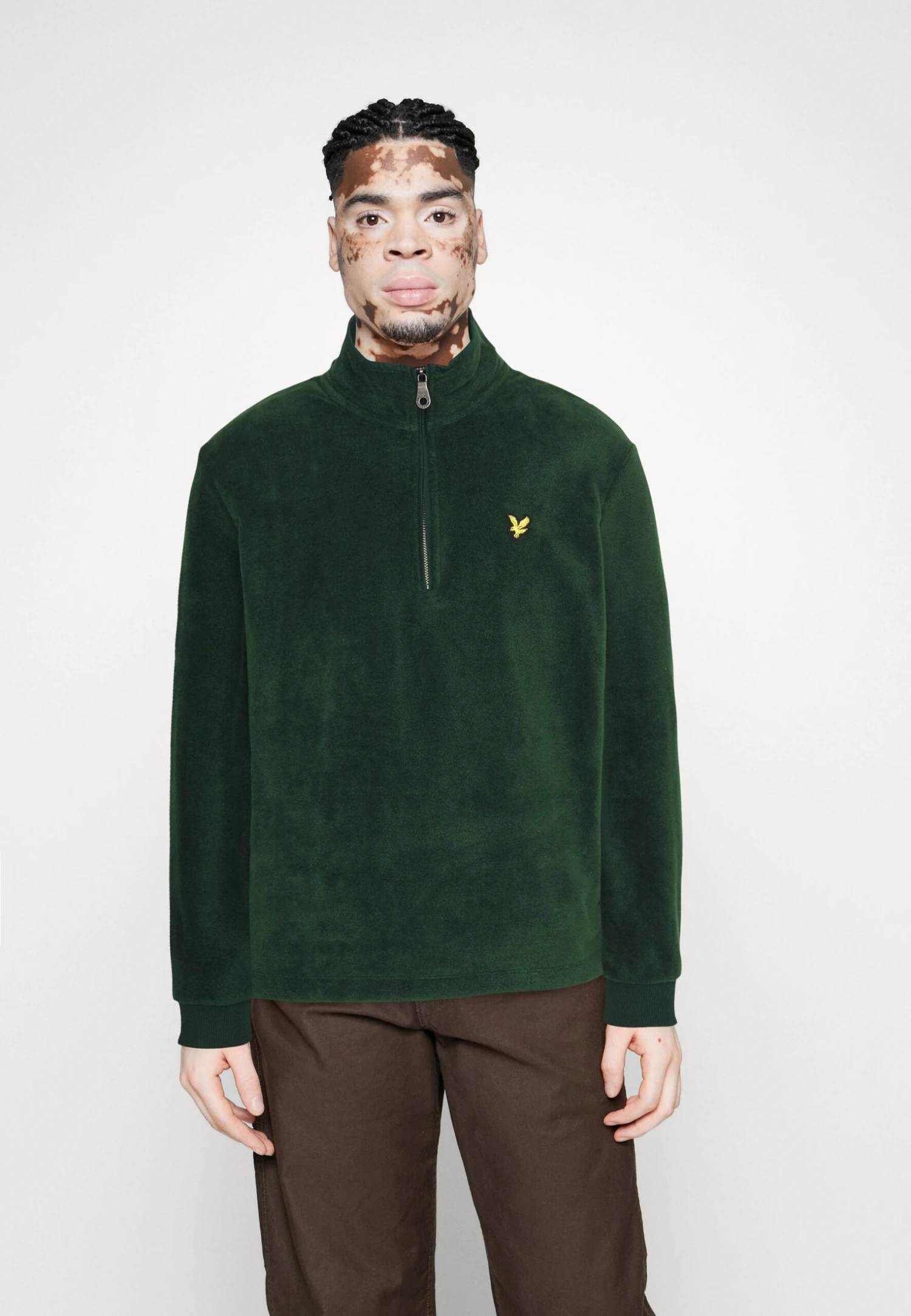 Lyle & Scott Quarter Zip - Fleece Trui - Dark Green 1 Lyle & Scott Quarter Zip - Fleece Trui - Dark Green