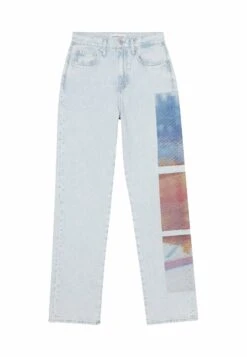 Calvin Klein Jeans High Rise Printed - Straight Leg Jeans - Denim Light -Mode Kleding Winkel ad870a5e0fb74ccb939a55f3907abe59