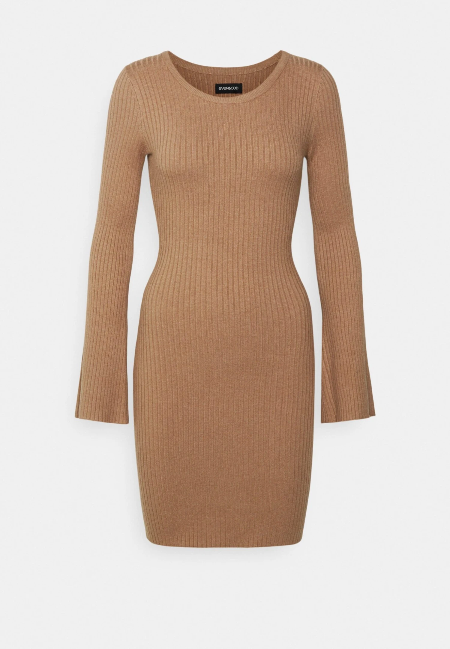Even&Odd Knit Loose Fit Flared Sleeves Dress - Gebreide Jurk - Camel 5 Even&Odd Knit Loose Fit Flared Sleeves Dress - Gebreide Jurk - Camel - Afbeelding 5