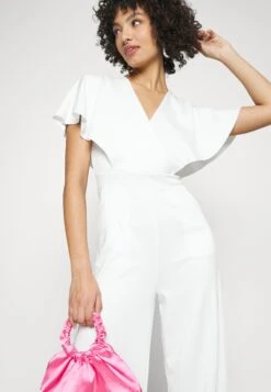 Wedding Betty V Neck Wrap - Jumpsuit - White -Mode Kleding Winkel b2be8dc283c04e949a194b3f609b96e3