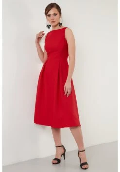 LELA Crew Neck Pleated Midi - Cocktailjurk - Red 7 LELA Crew Neck Pleated Midi - Cocktailjurk - Red -Mode Kleding Winkel b713158cf688442d848dcd8d0c5ad3da