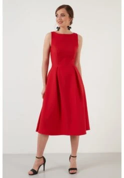 LELA Crew Neck Pleated Midi - Cocktailjurk - Red 6 LELA Crew Neck Pleated Midi - Cocktailjurk - Red -Mode Kleding Winkel d0c1788baa494de6905ad142d2aec6f7