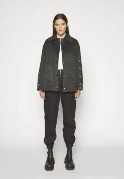 Sandro Oversize Double Face Coat With Eyelet - Halflange Jas - Gris Foncé -Mode Kleding Winkel d1788a61fcc14b19a7e93c77ce13ac00