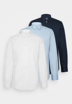 Pier One 3 Pack - Zakelijk Overhemd - White/Light Blue/Dark Blue -Mode Kleding Winkel def04b8137b345368346a495c2933cad
