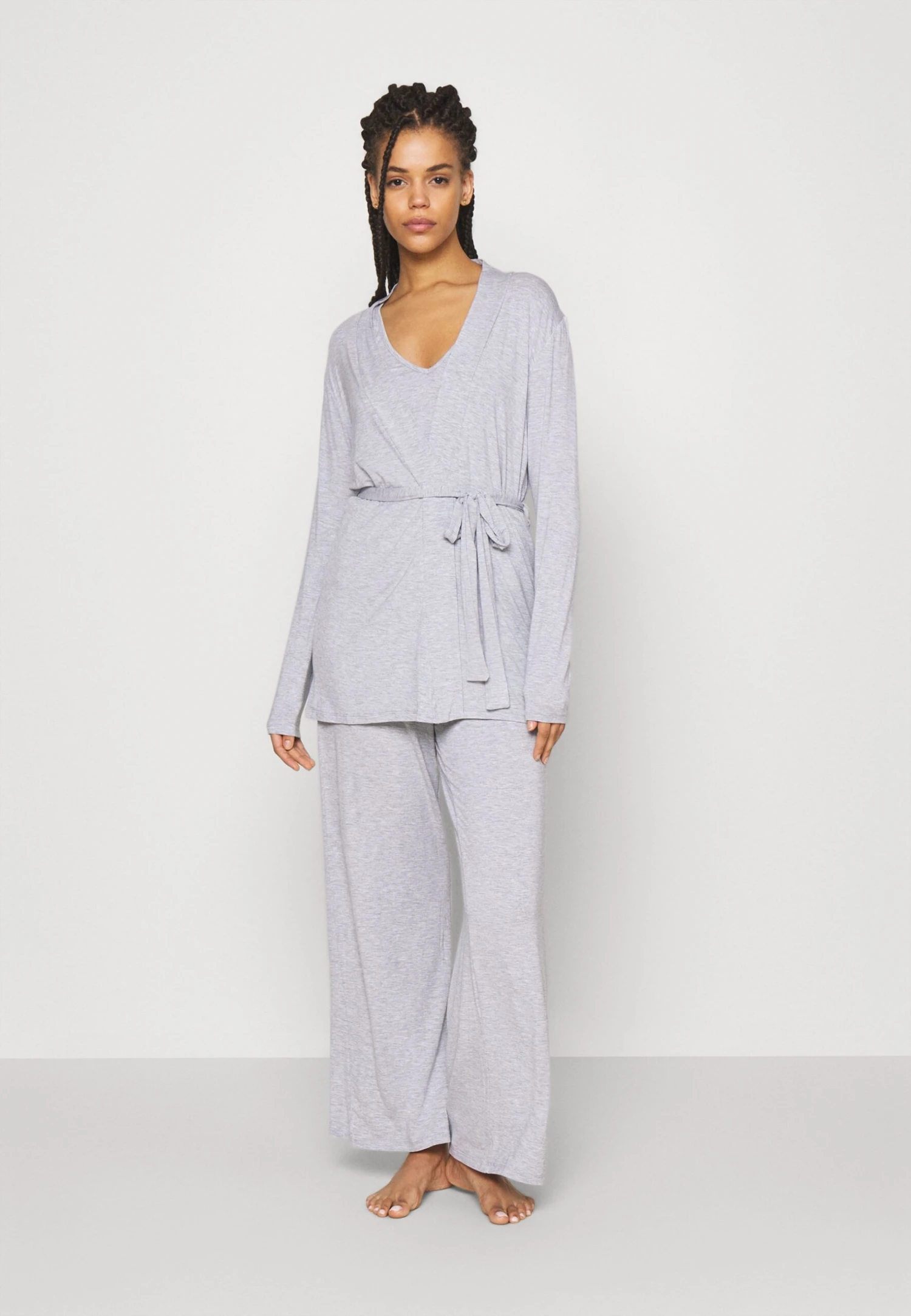 Anna Field 3 Piece Jersey- Pyjama - Mottled Light Grey 1 Anna Field 3 Piece Jersey- Pyjama - Mottled Light Grey
