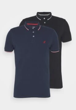 Pier One 2 Pack - Poloshirt - Black/Dark Blue -Mode Kleding Winkel f1dd8e041b374827b9335308c581e6ba