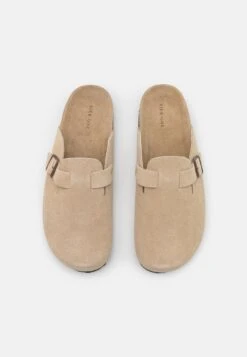Pier One Leather Unisex - Pantoffels - Beige -Mode Kleding Winkel fb9c0aed91d14aa2a90f9e1af6a1df5d